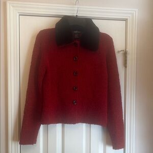 HAROLD’S Red Teddy Jacket with Black Collar